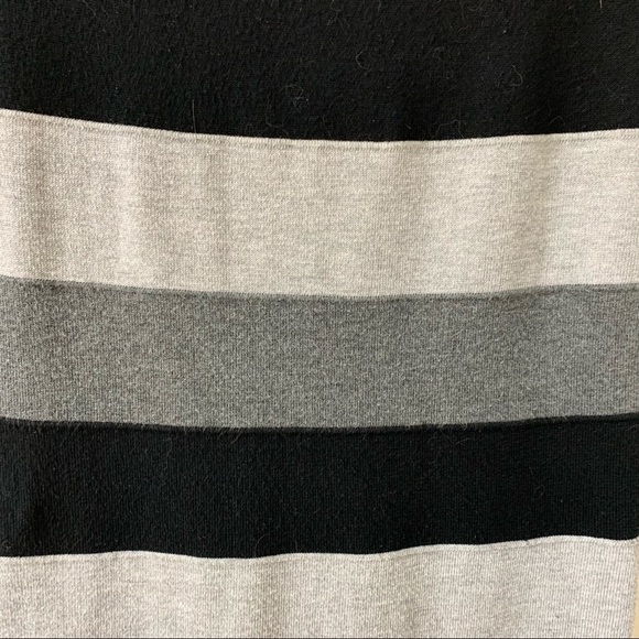 🌷3 for$25🌷Xhilaration, US M, Black & Grey Stripe Bodycon Turtleneck Knit Dress - Picture 6 of 9